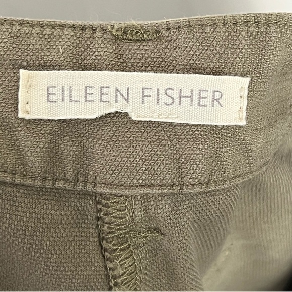 Eileen Fisher Cotton Hemp Tapered Pants in Tarragon Green Size 16 Ankle Pocketa - Picture 11 of 15